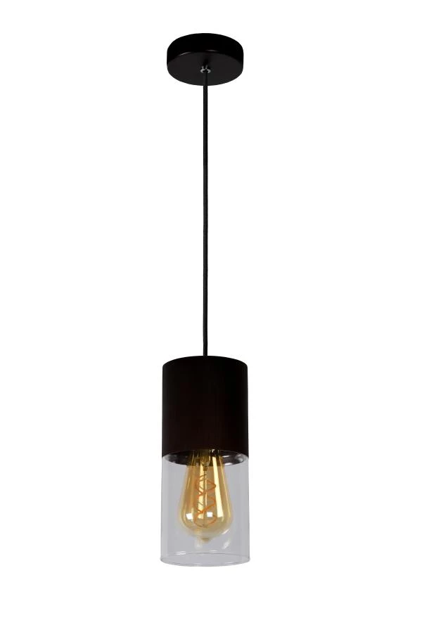 Lucide ZINO - Hanglamp - Ø 10 cm - 1xE27 - Roest bruin - uit